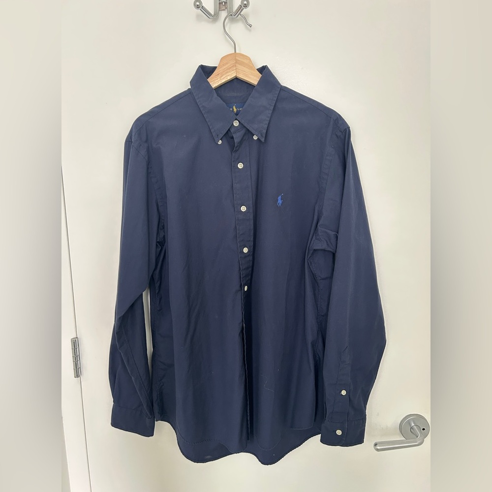 Ralph Lauren Men’s Dark Blue Button‑Down Shirt L – Casual, Smart‑Casual Wear